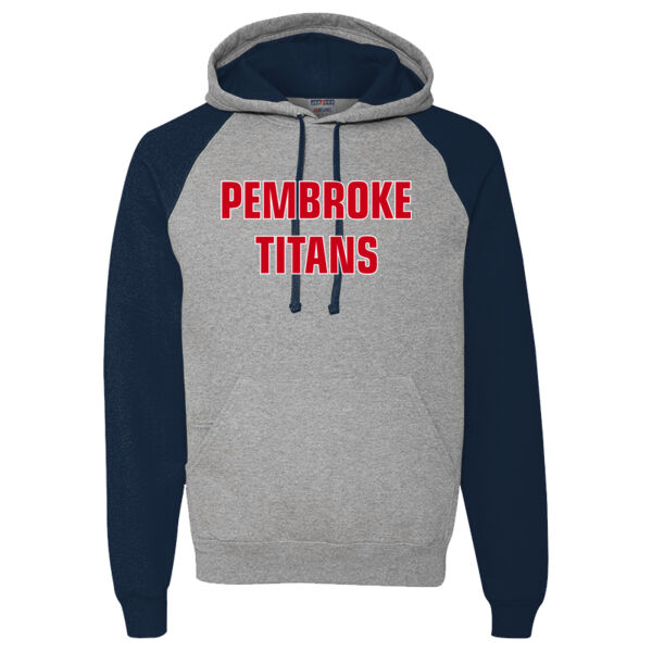 Pembroke Titans - Unisex NuBlend ® Colorblock Raglan Hoodie Sweatshirt Thumbnail